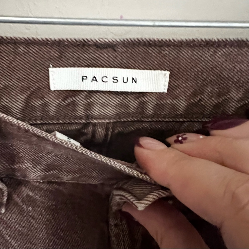 Pacsun High Rise Straight Button Fly Raw Hem Rigid Denim Jeans‎ - Picture 7 of 11